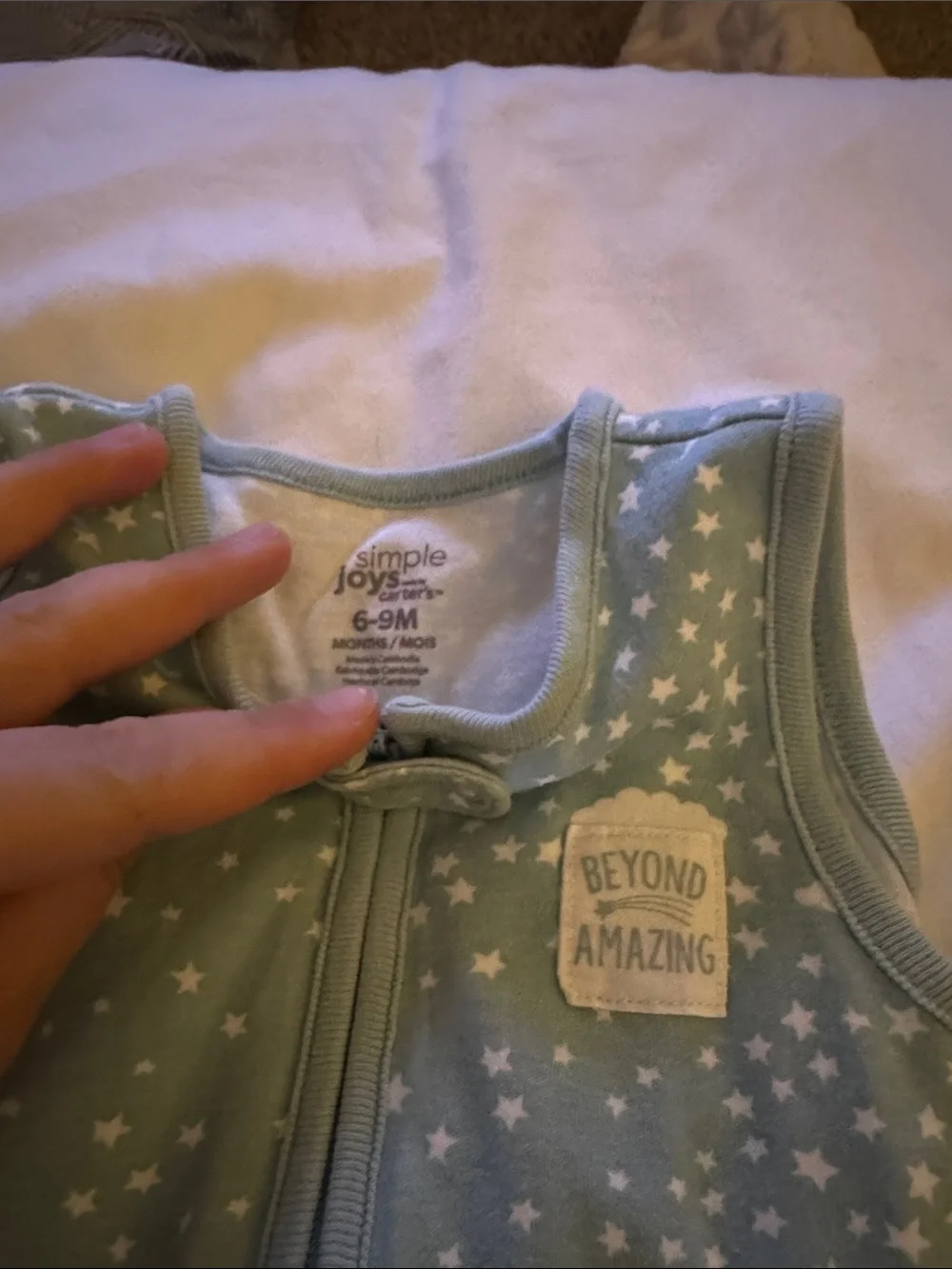 Carter's Mint Star Sleeveless Zip Baby Sleep Sack